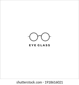 eye glass outline vector logo illustration
