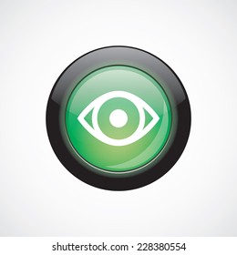 eye glass sign icon green shiny button. ui website button  