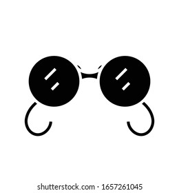 Eye glasses black icon, concept illustration, vector flat symbol, glyph sign.