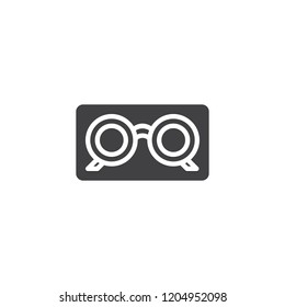 Eye glasses box vector icon. filled flat sign for mobile concept and web design. Optical glasses simple solid icon. Symbol, logo illustration. Pixel perfect vector graphics
