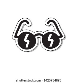 eye glasses doodle sticker, vector illustration