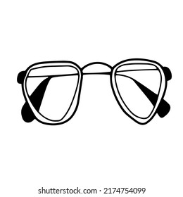 Eye glasses doodle vector illustration isolated on white background