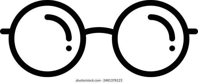 Eye Glasses flat black vector icon.