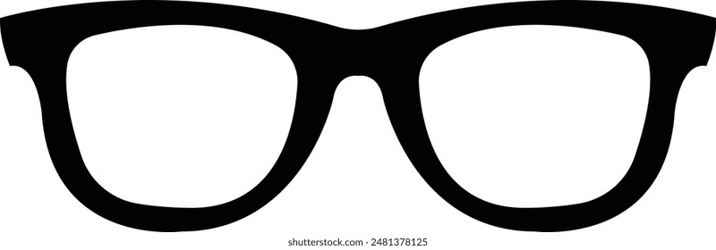 Eye Glasses flat black vector icon.