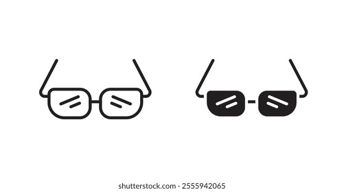 Eye glasses flat simple vector symbols illustration.