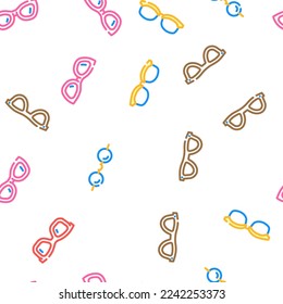eye glasses frame fashion vector seamless pattern thin line illustration