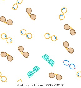 eye glasses frame fashion vector seamless pattern thin line illustration