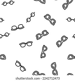 eye glasses frame fashion vector seamless pattern thin line illustration