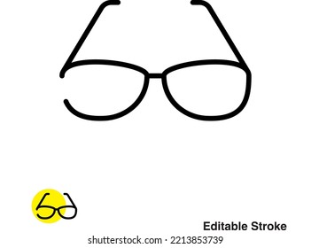 Icono de línea de vectores de marco de lentes de ojos