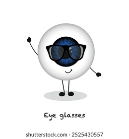 Eye glasses. Funny nice cartoon cards