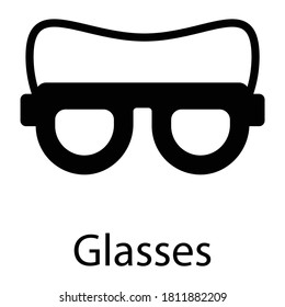 eye glasses glyph icon, glyph vector design