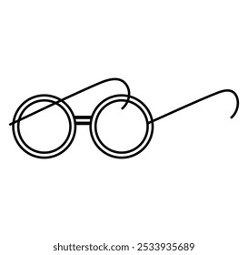 eye glasses googles stroke vector icons