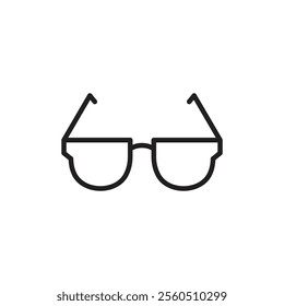 Eye glasses icon Flat art in black and white isolated