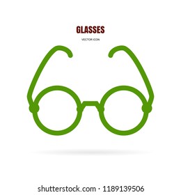 Eye glasses icon isolated on white background. Simple sunglasses or optical symbol, logo, rim