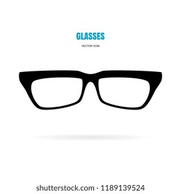 Eye glasses icon isolated on white background. Simple sunglasses or optical symbol, logo, rim