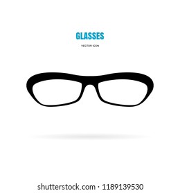 Eye glasses icon isolated on white background. Simple sunglasses or optical symbol, logo, rim