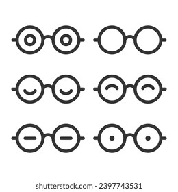 Eye glasses icon isolated vector illustration on white background.