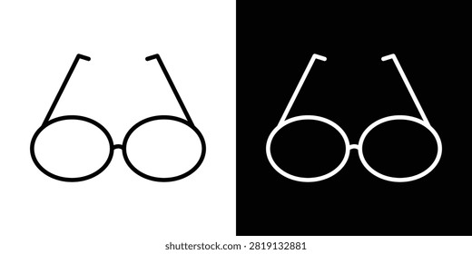 Eye glasses icon linear graphics set.