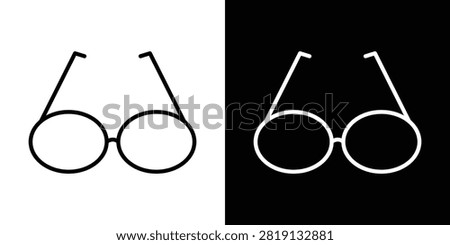Eye glasses icon linear graphics set.