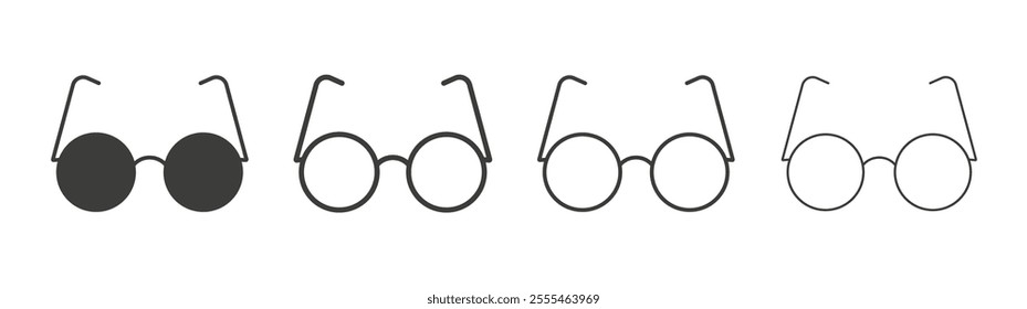 Eye glasses icon pack. vector illustration