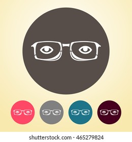 Eye Glasses Icon in round shape.