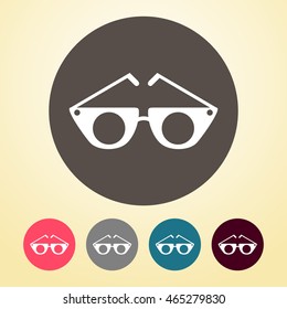 Eye Glasses Icon in round shape.