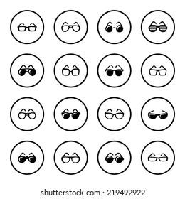 Eye glasses icon set
