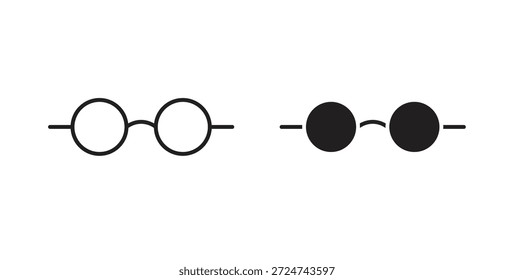 Óculos de olho ícone vetores simples em preto, adequado para projetos
