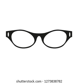Eye glasses icon style flat trendy vector logo 