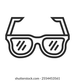 Eye glasses icon, Summer symbol outline icon, editable vector illustration and transparent graphic element. Isolated on white background