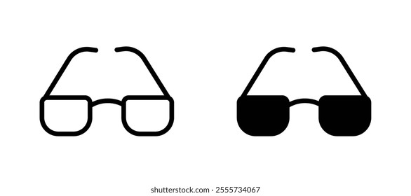 Eye glasses icon symbol collection on white background.