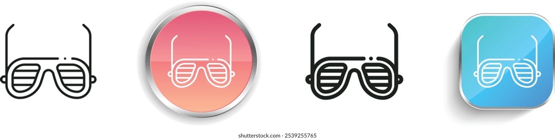 eye glasses icon. Thin Linear, Regular and Button Style Design Isolated On White Background