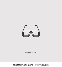 eye glasses icon vector icon.Editable stroke.linear style sign for use web design and mobile apps,logo.Symbol illustration.Pixel vector graphics - Vector