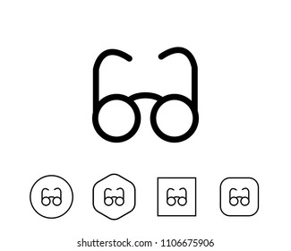  Eye Glasses icon Vector Illustration 