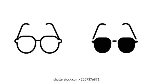 Eye glasses Icon vector. liner and flat style icons set.