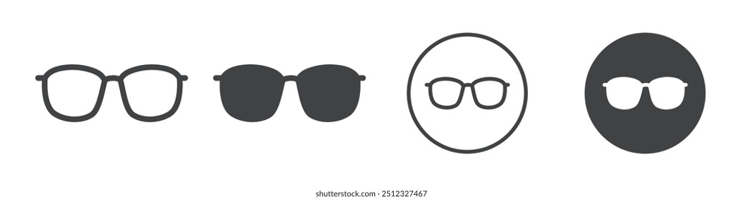 Eye Glasses icon Vector logo outline