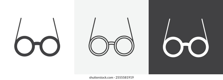 Eye glasses icon vector set for ui designs