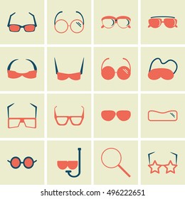 Eye glasses icons