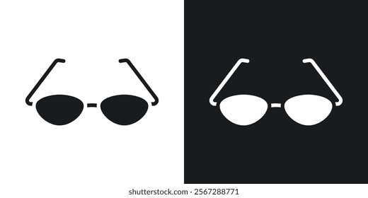 Eye glasses icons in solid black and white colors