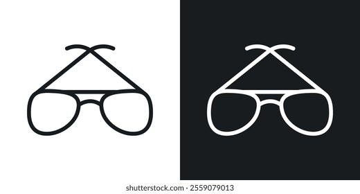 Eye glasses icons. vector set in black colors