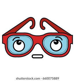 eye glasses kawaii character