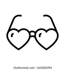 eye glasses line icon isolated