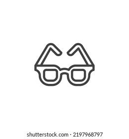 Eye glasses line icon. linear style sign for mobile concept and web design. Glasses outline vector icon. Symbol, logo illustration. Vector graphics