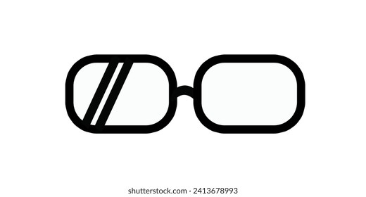 Eye glasses line icon or logo isolated sign symbol. Vector illustration.