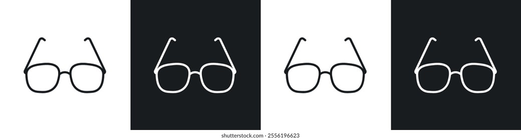 Eye glasses linear icon set for app, and web design.