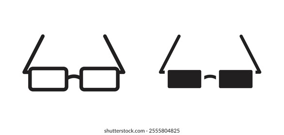 Eye glasses liner icon vector set.