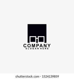 Eye Glasses Logo Design Icon Template Isolated In Black Colour. Modern Design. Vector Illustration