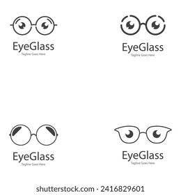 eye glasses logo design icon vector template
