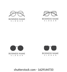 eye glasses logo and symbol vector