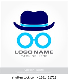 eye glasses and magician hats by converting letters o, o logo templates